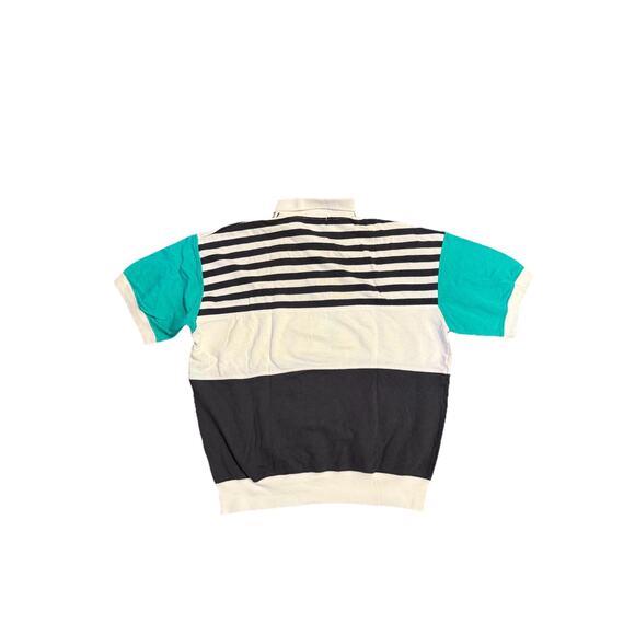 VTG KENNY ROGERS Color block Polo Shirt Men’s Sz M Cream Short Sleeves - Picture 2 of 8